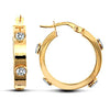 Cubic Zirconia Ring - 9ct yellow gold CZ set Hoop Earrings - by Hearts Forever Jewellers