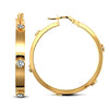 Cubic Zirconia Ring - 9ct yellow gold CZ set Hoop Earrings - by Hearts Forever Jewellers