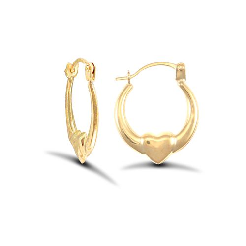 Ring - 9ct yellow gold heart creole earrings - by Hearts Forever Jewellers