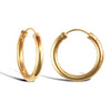 Ring - 9ct yellow gold plain polished Hoop Earrings - by Hearts Forever Jewellers