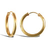 Ring - 9ct yellow gold plain polished Hoop Earrings - by Hearts Forever Jewellers