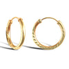 9ct yellow gold Diamond Cut Hoop Earrings