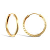 9ct yellow gold Diamond Cut Hoop Earrings