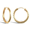 9ct yellow gold Diamond Cut Hoop Earrings