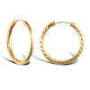 9ct yellow gold Diamond Cut Hoop Earrings