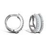 Cubic Zirconia Ring - 9ct yellow gold round and baguette cubic zirconia hinged hoop earrings - by Hearts Forever Jewellers