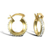 Cubic Zirconia Ring - 9ct yellow gold pave set cubic zirconia creole hoop earrings - by Hearts Forever Jewellers