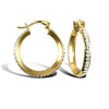 Cubic Zirconia Ring - 9ct yellow gold pave set cubic zirconia creole hoop earrings - by Hearts Forever Jewellers