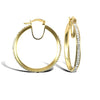 Cubic Zirconia Ring - 9ct yellow gold pave set cubic zirconia creole hoop earrings - by Hearts Forever Jewellers