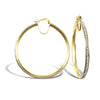 Cubic Zirconia Ring - 9ct yellow gold pave set cubic zirconia creole hoop earrings - by Hearts Forever Jewellers
