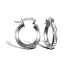 Cubic Zirconia Ring - 9ct white gold pave set cubic zirconia creole hoop earrings - by Hearts Forever Jewellers