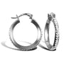 Cubic Zirconia Ring - 9ct white gold pave set cubic zirconia creole hoop earrings - by Hearts Forever Jewellers