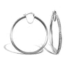 Cubic Zirconia Ring - 9ct white gold pave set cubic zirconia creole hoop earrings - by Hearts Forever Jewellers