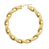 Ring - 9ct Yellow Gold Polished & Frosted Twist Hoop Earrings - by Hearts Forever Jewellers