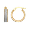 Ring - 9ct Yellow Gold 10mm Moon Dust hoop Earrings - by Hearts Forever Jewellers