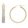 Ring - 9ct Yellow Gold 20mm Moon Dust hoop Earrings - by Hearts Forever Jewellers