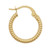 Ring - 9ct Yellow Ribbed Polished hoop Earrings - by Hearts Forever Jewellers