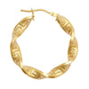 Ring - 9ct Yellow Greek Key hoop Earrings - by Hearts Forever Jewellers