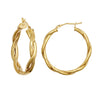 Ring - 9ct Yellow Double Tubed Plaited Polished hoop Earrings - by Hearts Forever Jewellers