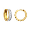Cubic Zirconia Ring - 9ct Yellow Single Row CZ Huggie Earrings - by Hearts Forever Jewellers