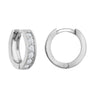 Cubic Zirconia Ring - 9ct White Single Row CZ Huggie Earrings - by Hearts Forever Jewellers