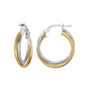Ring - 9ct Yellow & White Double Hoop Earrings - by Hearts Forever Jewellers