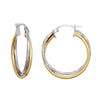 Ring - 9ct Yellow & White Double Hoop Earrings - by Hearts Forever Jewellers