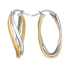 Ring - 9ct Yellow & White Double Oval Hoop Earrings - by Hearts Forever Jewellers