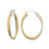 Ring - 9ct Yellow & White Double Oval Hoop Earrings - by Hearts Forever Jewellers