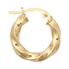 Ring - 9ct Yellow Polished Slight Twist Hoop Earrings - by Hearts Forever Jewellers