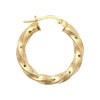 Ring - 9ct Yellow Polished Slight Twist Hoop Earrings - by Hearts Forever Jewellers