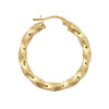 Ring - 9ct Yellow Polished Slight Twist Hoop Earrings - by Hearts Forever Jewellers