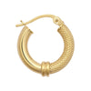 Ring - 9ct Yellow Polished & Mesh Hoop Earrings - by Hearts Forever Jewellers