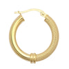Ring - 9ct Yellow Polished & Mesh Hoop Earrings - by Hearts Forever Jewellers