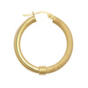 Ring - 9ct Yellow Polished & Mesh Hoop Earrings - by Hearts Forever Jewellers