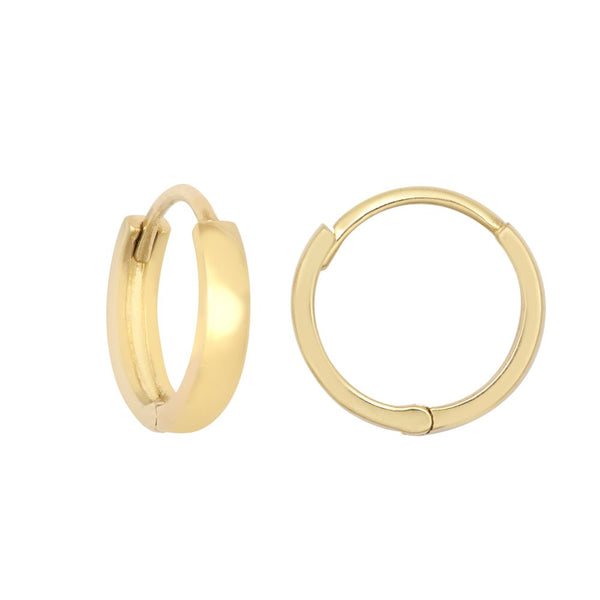 Ring - 9ct Yellow Gold Plain 10mm Huggie Earrings - by Hearts Forever Jewellers