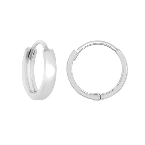 Ring - 9ct Yellow Gold Plain 10mm Huggie Earrings - by Hearts Forever Jewellers