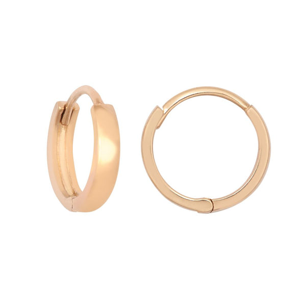 Ring - 9ct Yellow Gold Plain 10mm Huggie Earrings - by Hearts Forever Jewellers