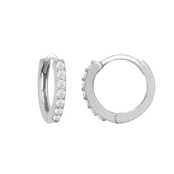 Cubic Zirconia Ring - 9ct Yellow Gold CZ Set 10mm Huggie Earrings - by Hearts Forever Jewellers