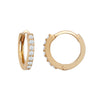 Cubic Zirconia Ring - 9ct Yellow Gold CZ Set 10mm Huggie Earrings - by Hearts Forever Jewellers