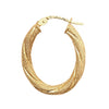 Ring - 9ct Yellow 3mm Frosted Oval Shaped Hoop Earrings - by Hearts Forever Jewellers