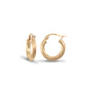 14ct yellow gold 3mm round-tube twisted creole Hoop Earrings