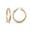 14ct yellow gold 3mm round-tube twisted creole Hoop Earrings