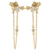 9ct Yellow Gold CZ Set Drop Chain Earrings