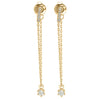 9ct Yellow Gold CZ Set Drop Chain Earrings