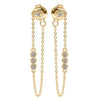 9ct Yellow Gold CZ Set Drop Chain Earrings