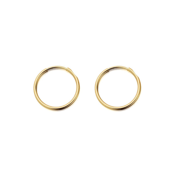 Ring - 9ct yellow gold plain polished Hoop Earrings - by Hearts Forever Jewellers