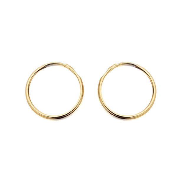 Ring - 9ct yellow gold plain polished Hoop Earrings - by Hearts Forever Jewellers