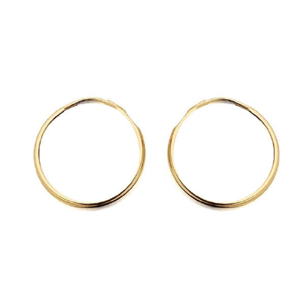 Ring - 9ct yellow gold plain polished Hoop Earrings - by Hearts Forever Jewellers