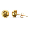 9ct yellow gold Diamond Cut half ball Stud Earrings